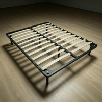 Cadre de lit moderne en métal durable avec montage facile, design simple de haute qualité pour hôtel, appartement, école, chambre à coucher, base de lit double
