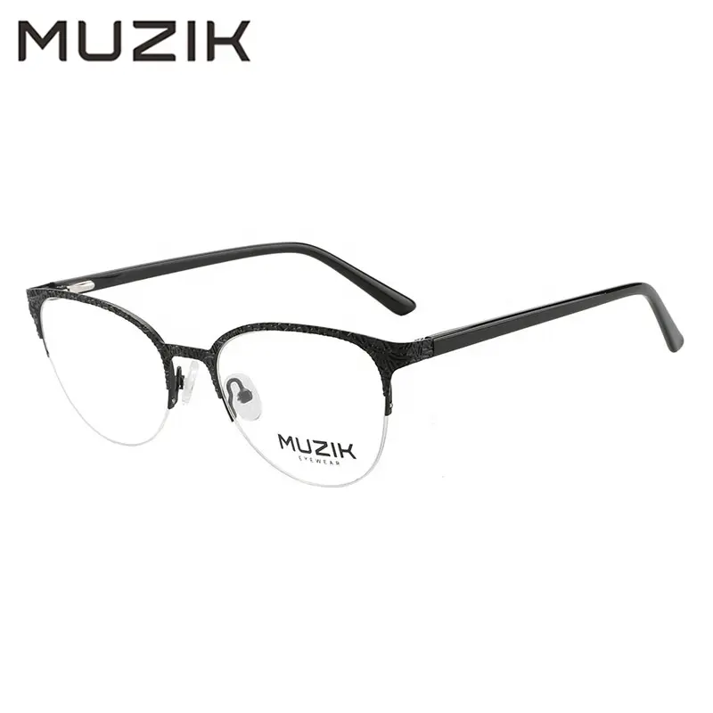 JS039-Montura de gafas ópticas de metal unisex, diseño de marca, a la moda, Estilo vintage