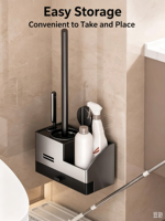 Étagère d'angle murale moderne double rectangulaire sans perçage avec design détachable pour la maison, la salle de bain et les toilettes