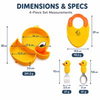 Ensemble d'assiettes en silicone de qualité alimentaire en forme de canard, assiette à dîner pour bébés et enfants, cuillère d'aspiration sans BPA, vaisselle pour le sevrage des tout-petits