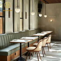 Prix d'usine vente en gros banquette en cuir assise carrée en marbre café mobilier commercial chaise et table de restaurant