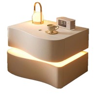 Serrure à empreintes digitales coffre-fort avec lit doux pour pain chambre moderne créatif chambre table de chevet Simple lumière LED Table de chevet