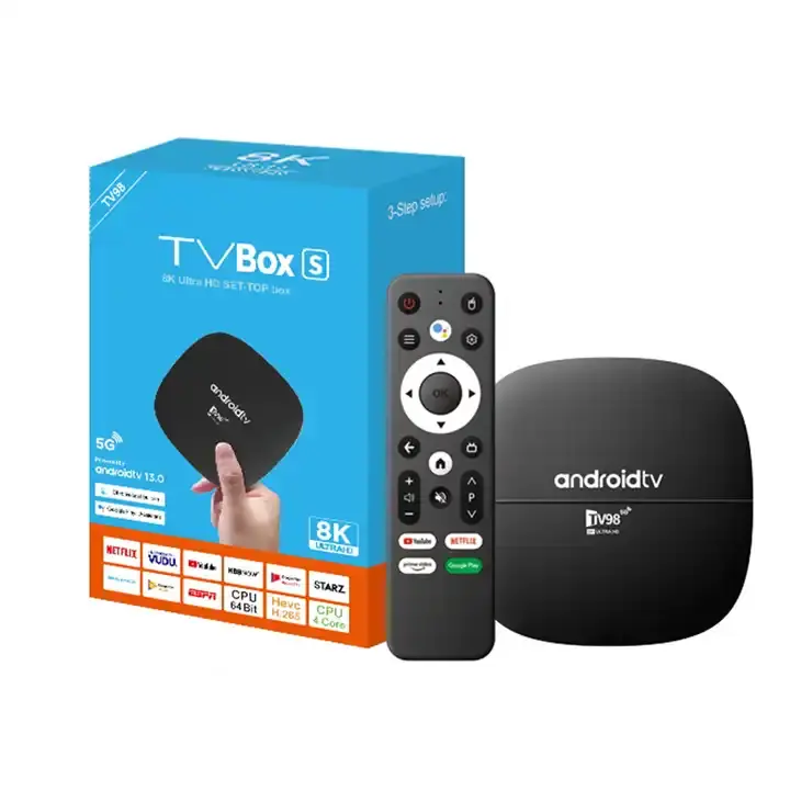 Factory price TV98 ATV Tv Box Android 13 ATV Allwinner H313 with BT Voice Remote 8G 128G TV98 vs tx9 pro