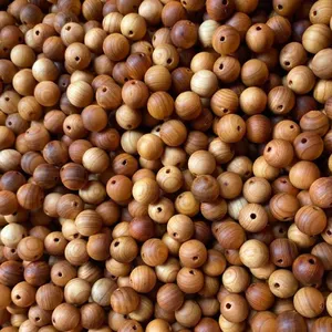 Wholesale new arrivals high quality natural cypress wood polished beads for jewelry making (AB1792)