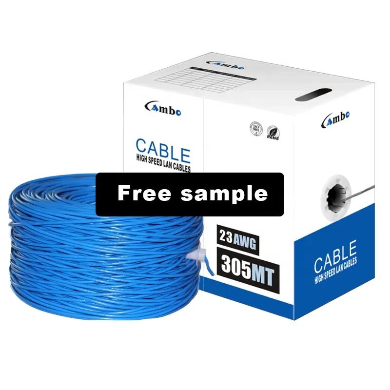 Jaringan kucing 6 kabel 1000ft 305 meter kawat karton Harga Cat 6 pemasok Cat6a jaringan Lan kabel Rj45 Cat6