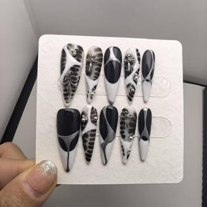 Faux ongles longs et pointus à presser, très populaires en Europe et en Amérique, produits de beauté, styles personnalisés disponibles - Product Image 4