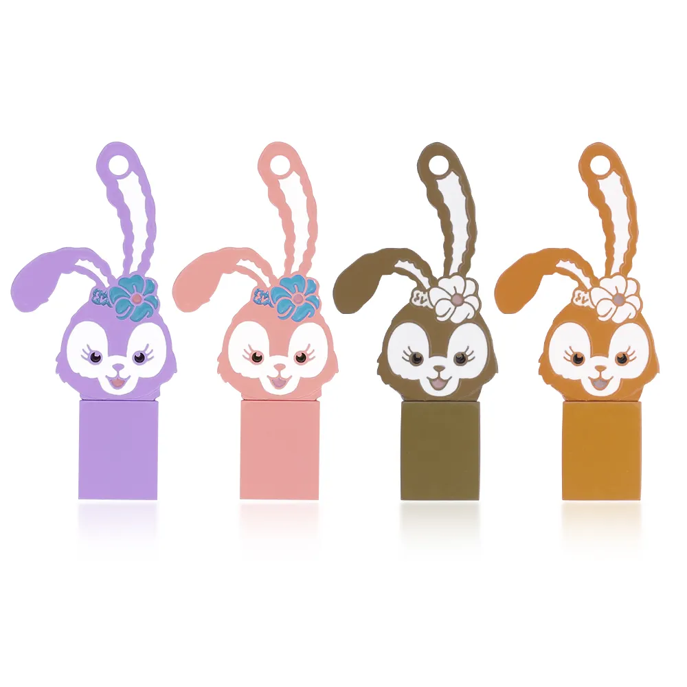 Cartoon cute metal USB memory stick rabbit shape 128gb pen drive usb flash drive 2 gb with custom logo white pendrive