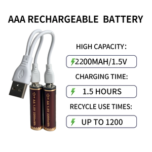1500mah 1,5 V AA AAA USB-C <span class=keywords><strong>Lithium</strong></span> Li-Ionen Lipo wiederauf ladbare Typ USB C wiederauf ladbare Pilas Baterias kleine Batterie mit Ladegerät - Product Image 4