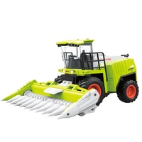 Tractor cosechador de maíz RC a escala 1:24, 2.4G, 6 canales, con luces y sonidos funcionales, juguete de equipo agrícola para niños