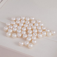 Perles d'eau douce naturelles de qualité AA, 7-8 mm, haute brillance, presque rondes, sans graines, perles percées en vrac, Chine, pour la fabrication de bijoux DIY