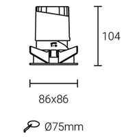 La lampe en aluminium d'intérieur de lumière de tache 12w de plafond carré a mené le projecteur pour la maison