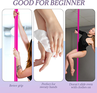 Poteau de strip-teaseuse professionnel, poteau en silicone rose pour la danse avec une installation simple, idéal pour les boîtes de nuit, les fêtes, la maison