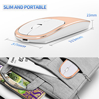 Souris sans fil 2,4 GHz avec moteur optique, adaptateur mini USB-C, ultra-mince, ergonomique, prise en charge de la main droite, rechargeable, 4 boutons, pour ordinateur portable et de bureau