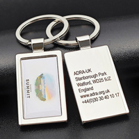 Großhandel Werbe-Schlüsselanhänger mit Epoxidharz, Metall-Schlüsselanhänger, Souvenir mit individuellem Druck, schwarzes Laserlogo, Werbegeschenk