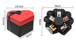 Caja de Regalo Plegable de Cartón Rígido de Lujo, Diseño Personalizado, Nueva, al por Mayor, Caja Sorpresa con Espacio para <span class=keywords><strong>Fotos</strong></span> - Product Image 4