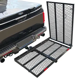 500 lbs attelage monté Cargo transporteur avec rampe 50 "x 28" x 3 "acier pliant Cargo support s'adapte 2 pouces récepteur pour voiture SUV pick-up