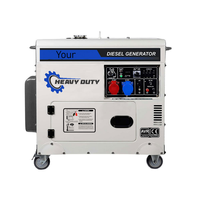 Générateur diesel domestique super silencieux 7 kVA avec ATS 50/60 Hz, grand réservoir de carburant, alimentation de secours pour la maison