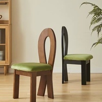 Chaise de salle à manger ergonomique en bois de caoutchouc et velours, design moderne avec dossier incurvé, écologique, durable, haute qualité, pour la maison, le bureau, la villa, l'hôtel