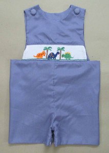 Vestido de niña pequeña con estampado de dinosaurios, azul a cuadros, bordado, manga corta, para fiesta de verano, estilo vintage - Product Image 6