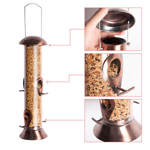 Mangeoire à oiseaux suspendue moderne et confortable, nouvelle mode, intérieur/extérieur, en métal, pour graines, cacahuètes, boules de graisse, bol élégant pour nourriture d'oiseaux - Product Image 4