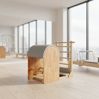 Baril d'escalade Pilates en érable/chêne – Appareil d'entraînement multifonctionnel pour salle de sport et studio de yoga – Écologique, réglable et portable