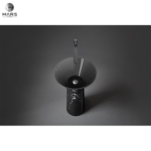 Évier en marbre noir naturel sur pied, style artistique, pour salle de bains ou hôtel, pièce d'<span class=keywords><strong>occasion</strong></span> - Product Image 3