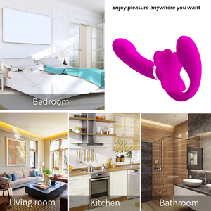 Miễn phí tùy chỉnh Box-strapless dây đeo-on dildo vibrators Double-Heads rung dương vật lesbian khiêu dâm đồ chơi người lớn quan hệ tình dục các cặp vợ chồng - Product Image 5