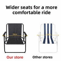 Chaise pliante de camping en aluminium, large et inclinable, pour extérieur, idéale pour la pause déjeuner, équipement de camping portable pour adultes