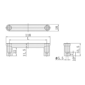 Minhui Stainless Steel Handle A-42S 100x18x33.5mm Corrosion Resistant Industrial Equipment Use - Product Image 1
