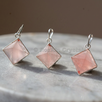 Colgante de Pirámide de Ágata Natural, Collar de Cristal Curativo Clásico, Joyería Espiritual de Chakra, Regalo para Mujeres y Hombres