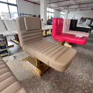 Table de massage esthétique de luxe dorée, lit pour extensions de cils, mobilier de salon moderne, 3 moteurs électriques, couleur personnalisée, lit de beauté pour soins du visage et spa - Product Image 1
