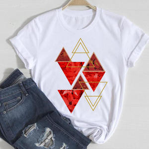 T-shirt da <span class=keywords><strong>Donna</strong></span> con Logo Personalizzato e Nuovo Motivo Geometrico, Top Casual Estivo alla Moda, Stile Harajuku, Magliette Grafiche <span class=keywords><strong>Oversize</strong></span> - Product Image 1