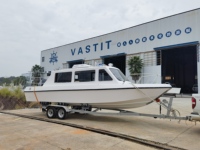 7.5m rapide en fibre de verre patrouille vitesse bateau cabine Cruiser 24ft 8 personnes bateau officiel passager moteur hors-bord péniche de débarquement