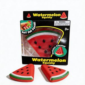Watermelon Squishy Toy TPR Soft Squeeze Toy Slow Rebound Stress Relief Sensory <b>Fidget</b> Toy for Kids Adults - Product Image 5