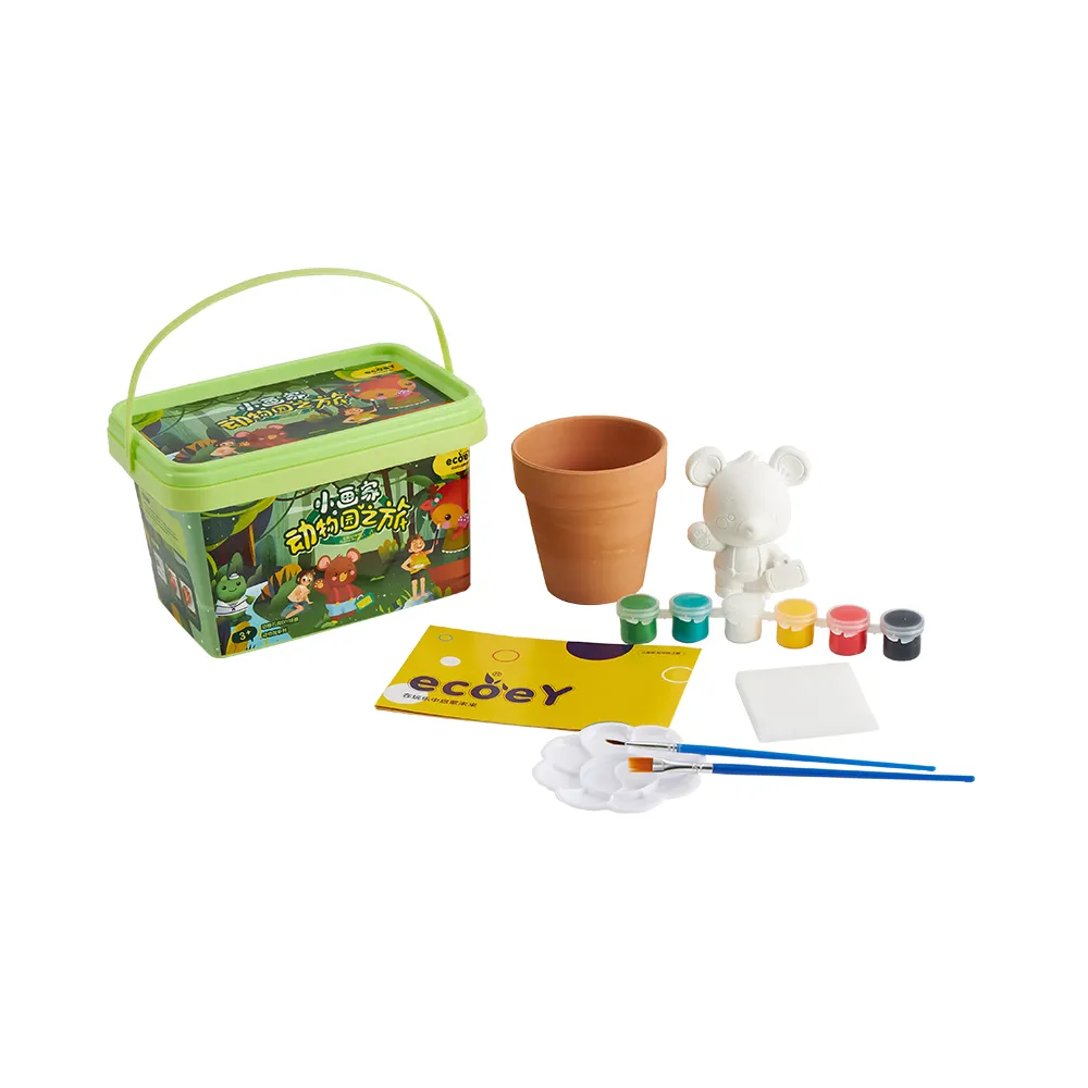 Dipingi il tuo vaso di fiori artigianato Kit di pittura in pietra giocattolo fai da te creativo per bambini per bambini