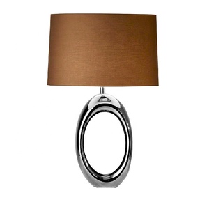 Lampe de table européenne vintage en céramique pour salon, villa de luxe, chambre à coucher, bureau, lampe de décoration intérieure en laiton à LED - Product Image 1