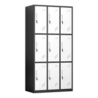 Armoire casier en acier pour vestiaire de salle de sport avec serrure à clé et serrure électronique, structure écologique assemblée pour usage scolaire