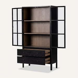 Meuble à vin extensible en verre noir, design moderne, vitrine de rangement pour bar à domicile, villa, salon, mobilier de luxe - Product Image 5