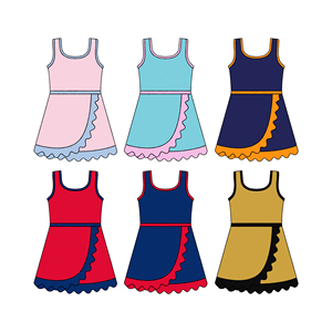 Vestido Deportivo Personalizado para Niñas, Color Sólido, Estilo Princesa, con Borde Festoneado, Shorts con Forro, para Tenis, Yoga, Casual, Estilo A-Line, Vestido para Hermanas - Product Image 3