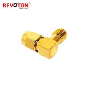 Factory Supply SMA Male To SMA Female Right Angle Adapter Gold Plated