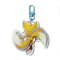 Breloques rotatives en plastique pour porte-clés en acrylique imprimés au design anime personnalisé