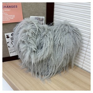 Zixi Cross-border 2025 New High-End Long Fur Women's Bag, Personalized <b>Plush</b> Shoulder Bag, Crossbody Bag with <b>Large</b> Heart Fur - Product Image 5