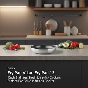 Padella Garinox Vukan da 12 pollici in acciaio inossidabile con superficie antiaderente per fornelli a gas e a induzione - Product Image 3