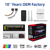Récepteur MP3 1 Din pour voiture avec égaliseur 32 bandes, éclairage RGB, commandes au volant, télécommande via application, pour commandes en gros et acheteurs en gros