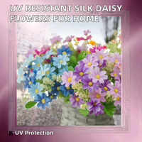 Fleurs de marguerites artificielles résistantes aux UV en soie, pour intérieur et extérieur, en tissu, pour cimetière, jardin, fête des Mères, fête des Pères, Nouvel An, remise de diplôme