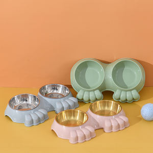 2024 yeni tasarım çift Pet kedi kase paslanmaz çelik plastik standı otomatik 1L şişe çevre dostu kedi köpek içme yeme - Product Image 5