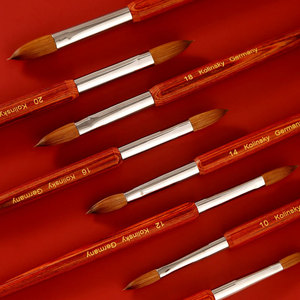 Pinceau à ongles 100% poils de Kolinsky, manche en bois, brosse de nettoyage pour poudre acrylique, outil professionnel de manucure pour salon, outil de nail art - Product Image 3
