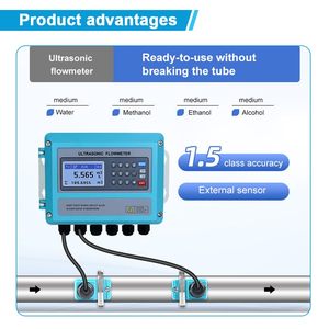 Débitmètre d'eau à ultrasons en acier inoxydable, transducteur numérique à pince de grande taille DN300-6000mm 7.325 M/h - Product Image 4
