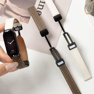 Bracelet de montre en cuir Beiziye de luxe avec fermeture à boucle auto-agrippante pour <span class=keywords><strong>Mi</strong></span> <span class=keywords><strong>Band</strong></span> 8/9/10/8nfc/9nfc/10, bracelet de montre en cuir à boucle magnétique de remplacement - Product Image 3