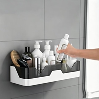 Étagère de rangement de cuisine en plastique, design multifonctionnel, fixation murale, pour l'organisation de la maison et des outils de cuisine